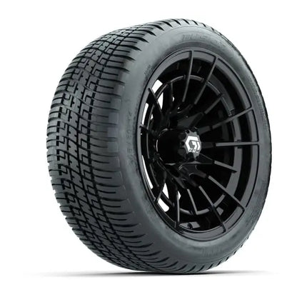 14" GTW Boost Gloss Black Wheels with Low Profile Golf Cart Tire