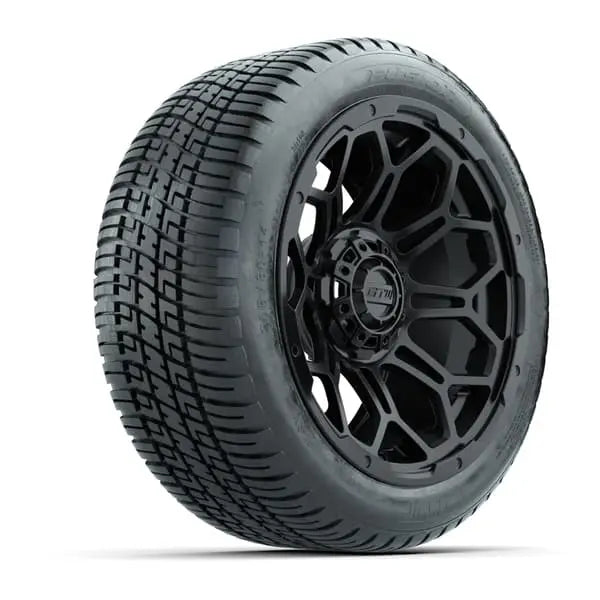 14" GTW Bravo Matte Black Wheels with Low Profile Golf Cart Tire