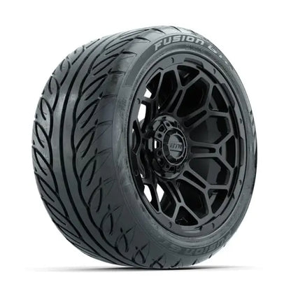 14" GTW Bravo Matte Black Wheels with Low Profile Golf Cart Tire