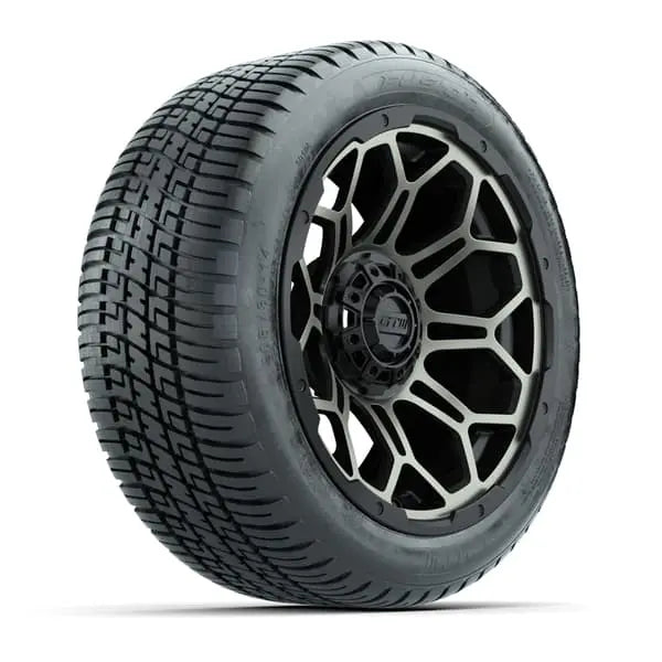 14" GTW Bravo Matte Bronze Wheels with Low Profile Golf Cart Tire