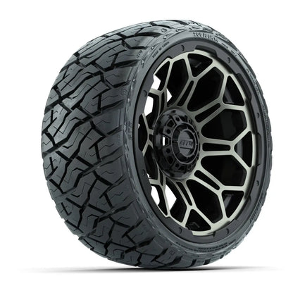 14" GTW Bravo Matte Bronze Wheels with Low Profile Golf Cart Tire