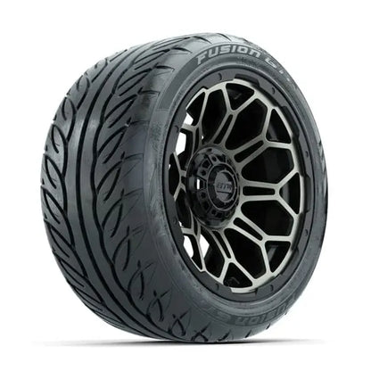 14" GTW Bravo Matte Bronze Wheels with Low Profile Golf Cart Tire