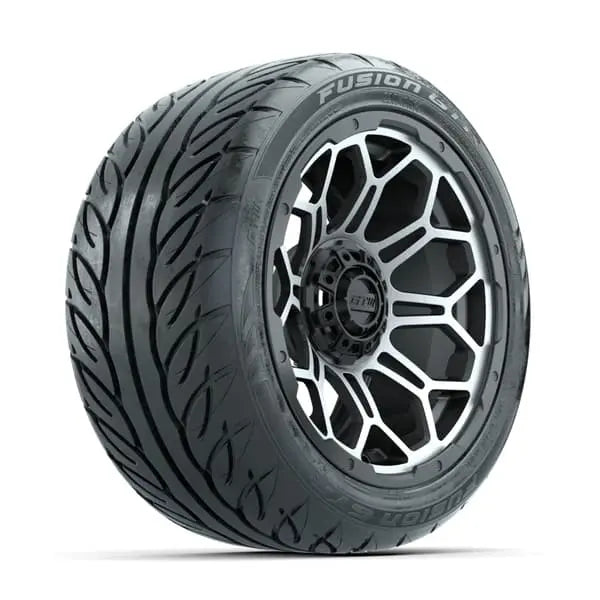 14" GTW Bravo Matte Grey Wheels with Low Profile Golf Cart Tire