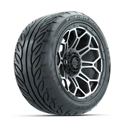 14" GTW Bravo Matte Grey Wheels with Low Profile Golf Cart Tire