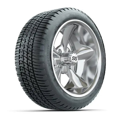 14" GTW Godfather Chrome Wheels with Low Profile Golf Cart Tire
