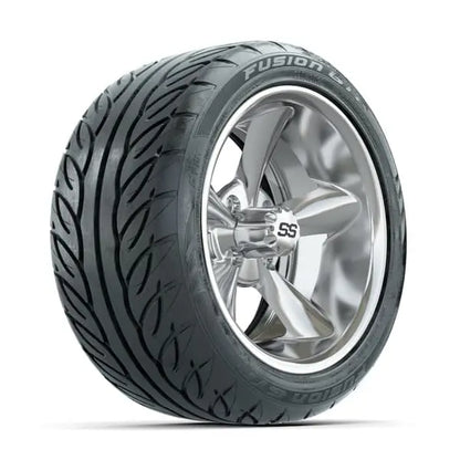 14" GTW Godfather Chrome Wheels with Low Profile Golf Cart Tire