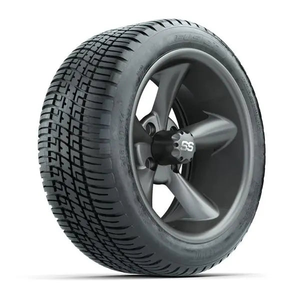 205/30-14 GTW Fusion Street Tire mounted on 14x7 Godfather Matte Grey Wheel