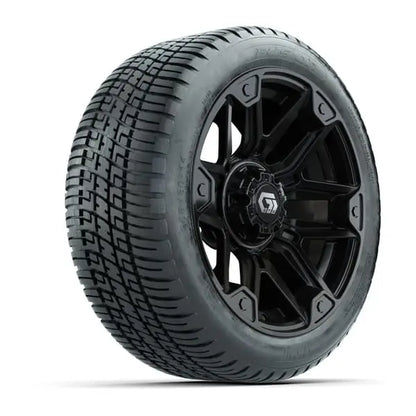 14" GTW Graffiti Gloss Black Wheels with Low Profile Golf Cart Tire