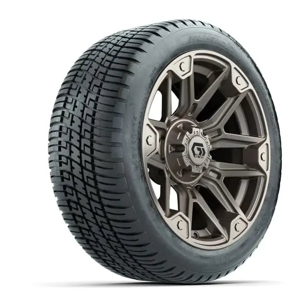14" GTW Graffiti Satin Bronze Wheels with Low Profile Golf Cart Tire