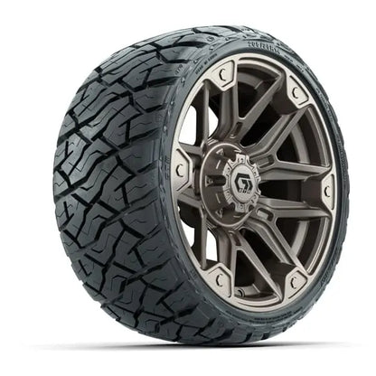 14" GTW Graffiti Satin Bronze Wheels with Low Profile Golf Cart Tire