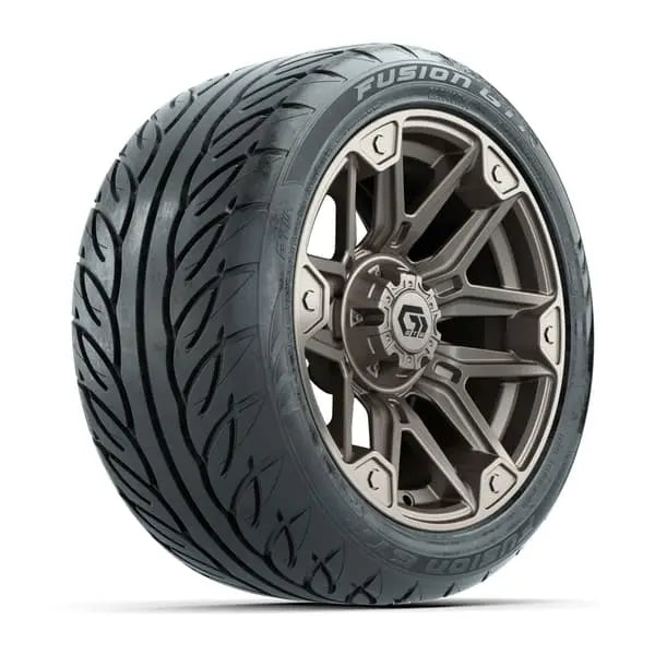 14" GTW Graffiti Satin Bronze Wheels with Low Profile Golf Cart Tire
