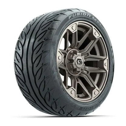 14" GTW Graffiti Satin Bronze Wheels with Low Profile Golf Cart Tire