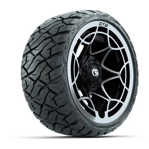 14" GTW Nexus Silver Wheels with Low Profile Golf Cart Tire
