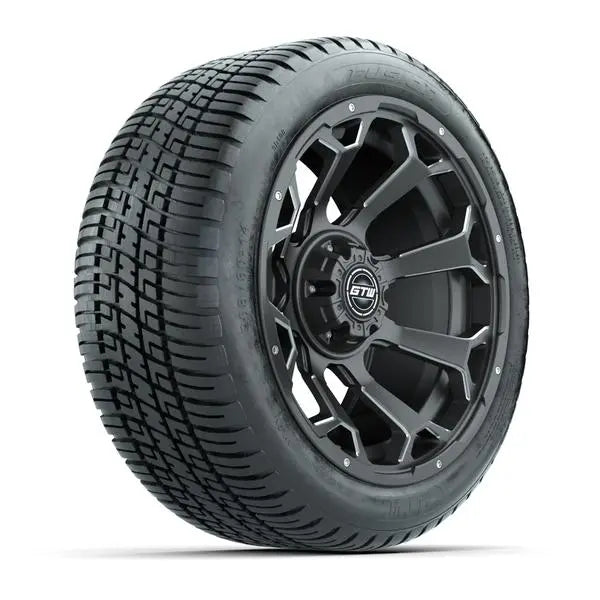 205/30-14 GTW Fusion Street Tire mounted on 14x7 Raven Matte Grey Wheel