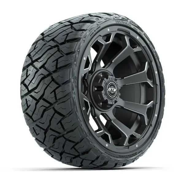 205/35-R14 GTW Maverick Radial All Terrain Tire mounted on 14x7 Raven Matte Grey Wheel