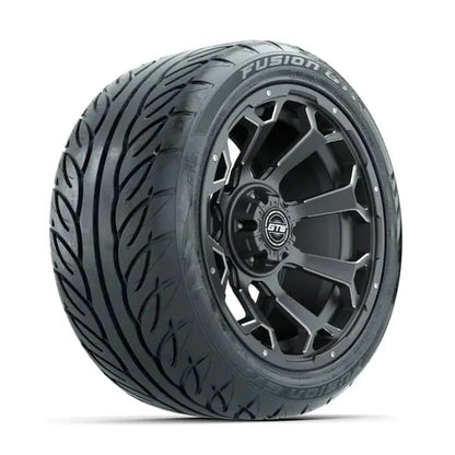 14" GTW Raven Matte Grey Wheels with Low Profile Golf Cart Tire