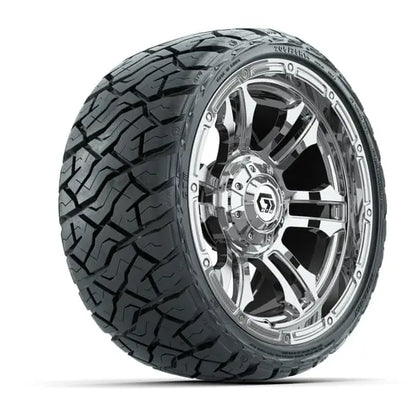 14" GTW Shogun Chrome Wheels with Low Profile Golf Cart Tire