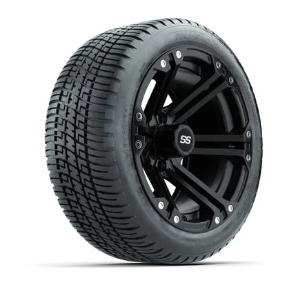 14" GTW Specter Matte Black Wheels with Low Profile Golf Cart Tire