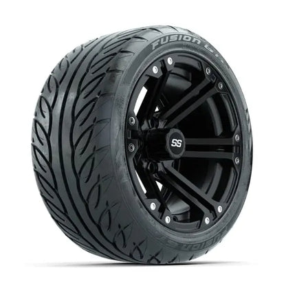 14" GTW Specter Matte Black Wheels with Low Profile Golf Cart Tire