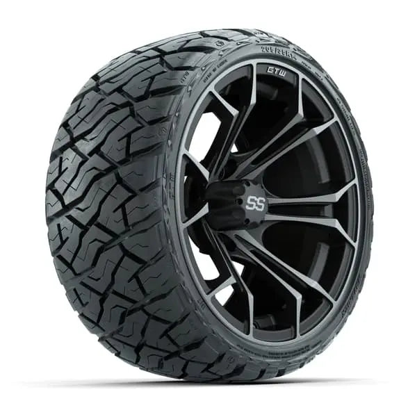 14" GTW Spyder Matte Bronze Wheels with Low Profile Golf Cart Tire
