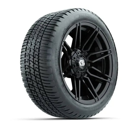 14" GTW Stealth Gloss Black Wheels with Low Profile Golf Cart Tire