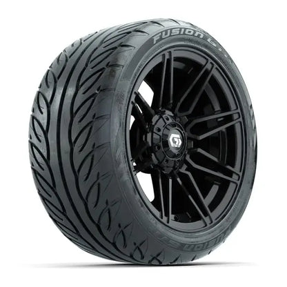 14" GTW Stealth Gloss Black Wheels with Low Profile Golf Cart Tire