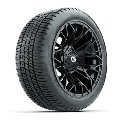 14" GTW Stellar Matte Black Wheels with Low Profile Golf Cart Tire