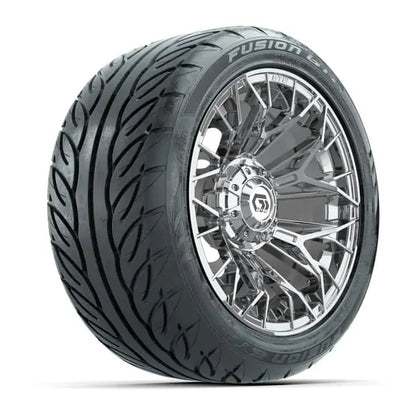 14" GTW Stellar Chrome Wheels with Low Profile Golf Cart Tire