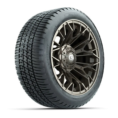 14" GTW Stellar Matte Bronze Wheels with Low Profile Golf Cart Tire