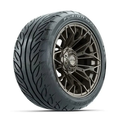 14" GTW Stellar Matte Bronze Wheels with Low Profile Golf Cart Tire