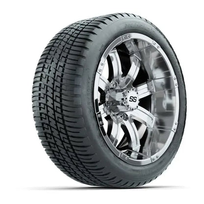 14" GTW Tempest Chrome Wheels with Low Profile Golf Cart Tire