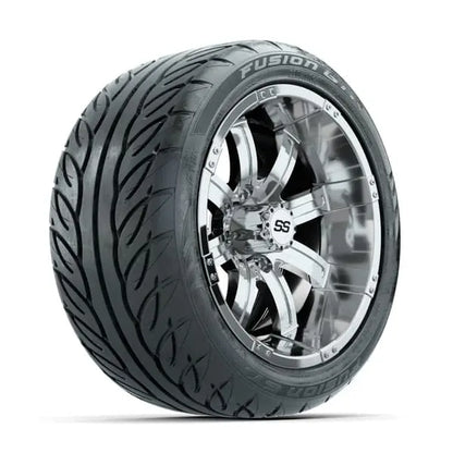 14" GTW Tempest Chrome Wheels with Low Profile Golf Cart Tire