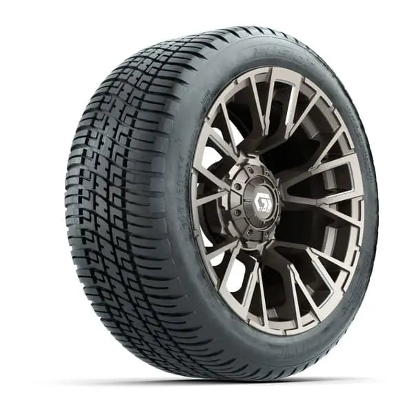 14" GTW Vandal Satin Bronze Wheels with Low Profile Golf Cart Tire