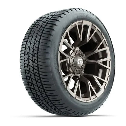 14" GTW Vandal Satin Bronze Wheels with Low Profile Golf Cart Tire