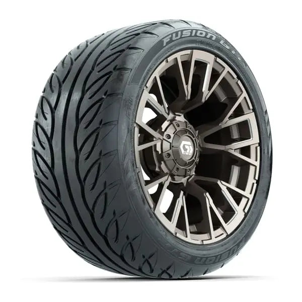 14" GTW Vandal Satin Bronze Wheels with Low Profile Golf Cart Tire