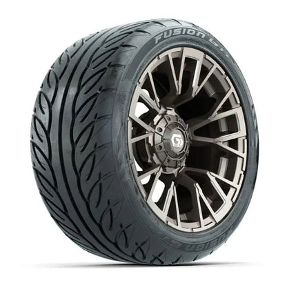 14" GTW Vandal Satin Bronze Wheels with Low Profile Golf Cart Tire