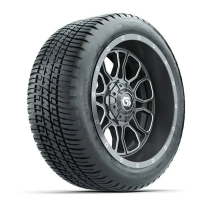 14" GTW Volt Gunmetal Wheels with Low Profile Golf Cart Tire