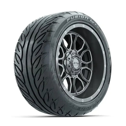 14" GTW Volt Gunmetal Wheels with Low Profile Golf Cart Tire