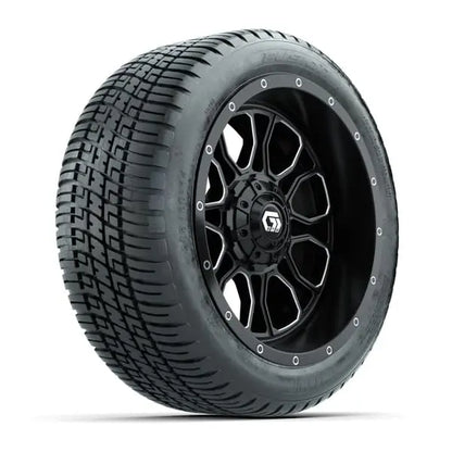 14" GTW Volt Machined Black Wheels with Low Profile Golf Cart Tire