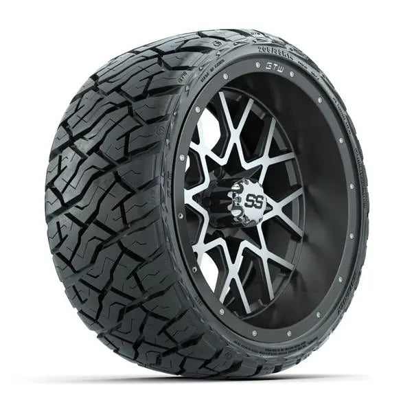 205/35-R14 GTW Maverick Radial All Terrain Tire mounted on 14x7 Vortex Matte Grey Wheel