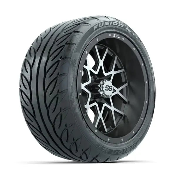 14" GTW Vortex Matte Grey Wheels with Low Profile Golf Cart Tire
