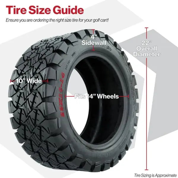 22x10-14 GTW Timberwolf All Terrain Tire Size Guide