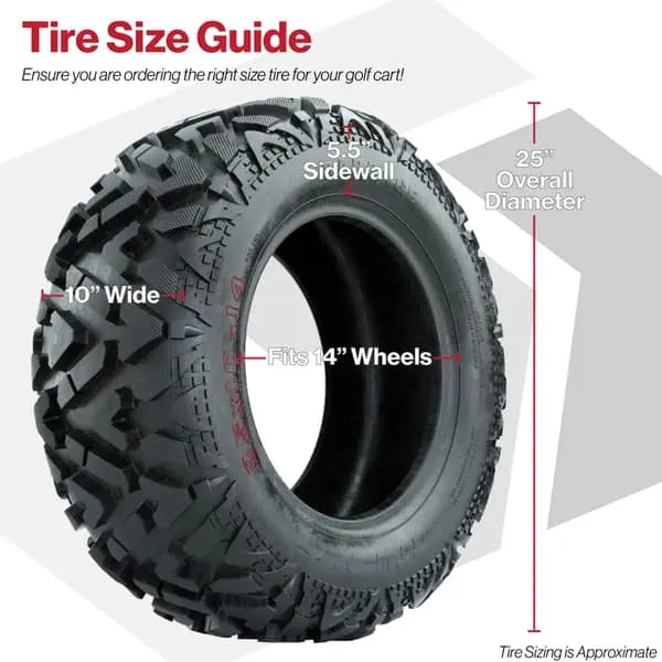 25x10-14 GTW Barrage Mud Tire Size Guide