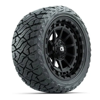 23x10-R15 GTW Maverick Radial All Terrain Tire mounted on 15x7 Barricade Gloss Black Wheel