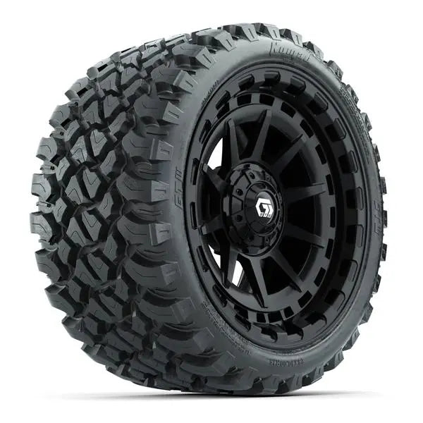 23x10-R15 GTW Nomad Radial All Terrain Tire mounted on 15x7 Barricade Gloss Black Wheel