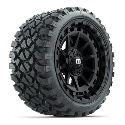 23x10-R15 GTW Nomad Radial All Terrain Tire mounted on 15x7 Barricade Gloss Black Wheel