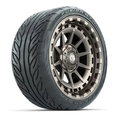 215/40-R15 GTW Fusion GTR Street Tire mounted on 15x7 Barricade Satin Bronze Wheel