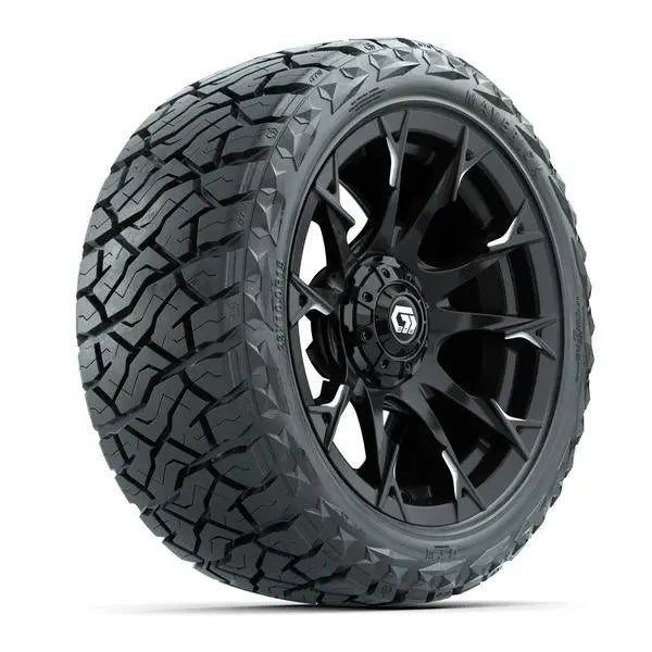 23x10-R15 GTW Maverick Radial All Terrain Tire mounted on 15x7 Diablo Gloss Black Wheel