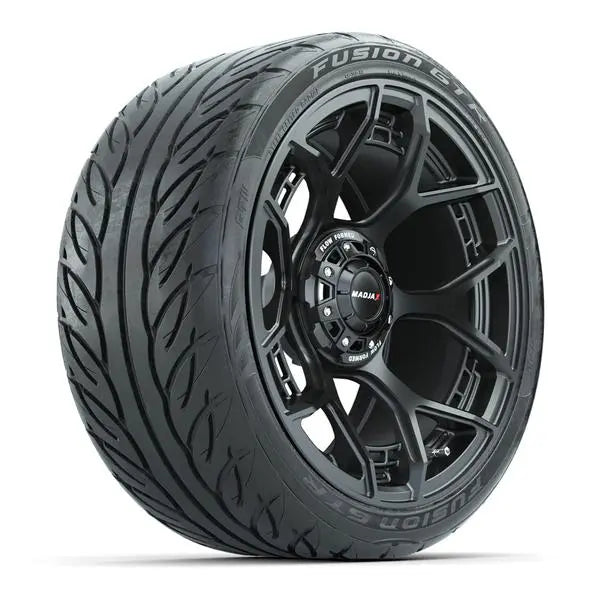 215/40-R15 GTW Fusion GTR Street Tire mounted on 15x7 MadJax Evolution Matte Black Wheel