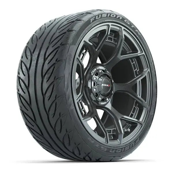 215/40-R15 GTW Fusion GTR Street Tire mounted on 15x7 MadJax Evolution Gunmetal Wheel